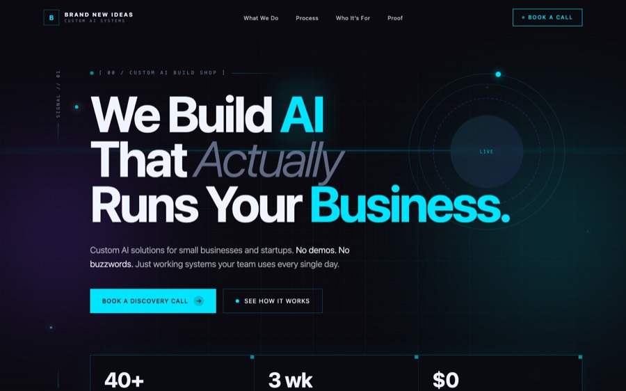 Brand New Ideas homepage design